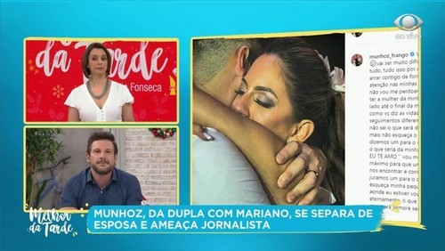 Munhoz, da dupla com Mariano, se separa de esposa e ameaça jornalista