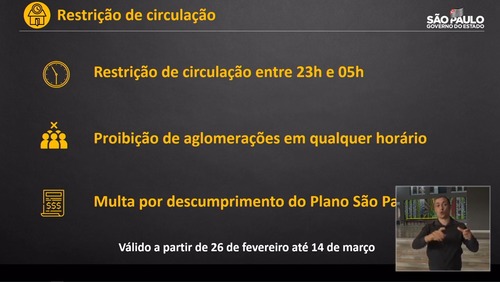 Governo de SP determina restrição de circulação das 23h às 5h em todo o estado a partir de sexta-feira