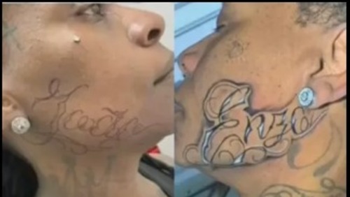 Pepê faz tatuagem com nome dos filhos no rosto e se arrepende