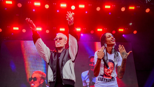 Oruam pede liberdade ao pai, o traficante Marcinho VP, em show no Lollapalooza