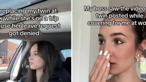 Mulher coloca irmã gêmea para trabalhar no seu lugar após chefe negar licença