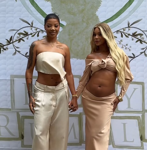 Ludmilla e Brunna Gonçalves fazem chá revelação e descobrem sexo do bebê