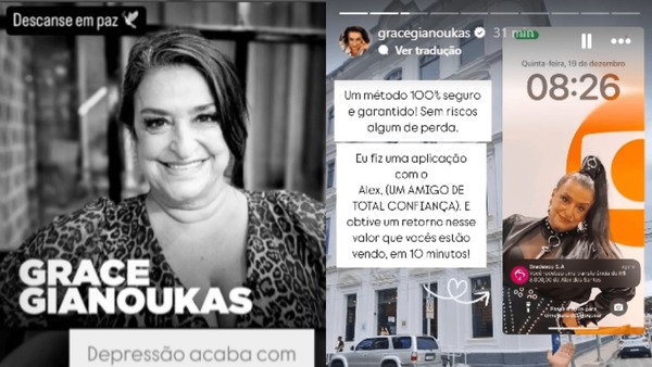 Atriz Grace Gianoukas é hackeada e tem falsa morte anunciada em golpe no Instagram