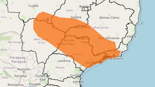 Inmet alerta para chuvas intensas em grande parte de São Paulo e Rio de Janeiro