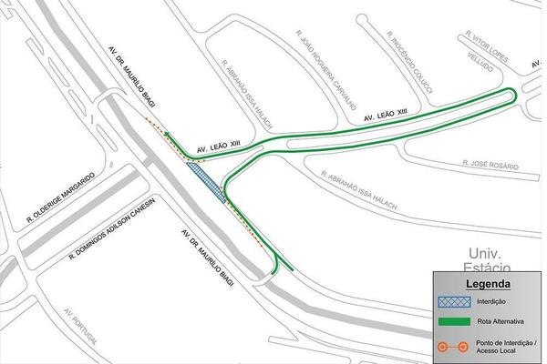 Trecho da pista Bairro/Centro da Maurílio Biagi será interditado neste sábado, dia 26