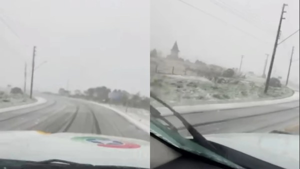 Serra do Rio do Rastro é interditada devido à nevasca na região serrana de Santa Catarina