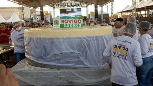 Maior queijo frescal do Brasil pesa 3 toneladas e foi produzido em Mato Grosso