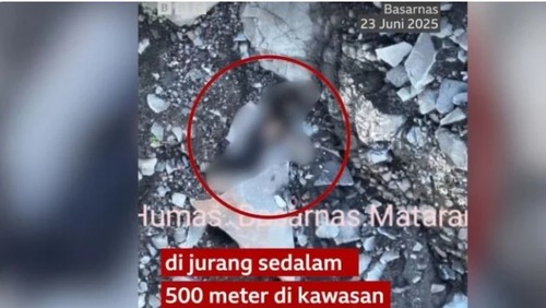Imprensa da Indonésia mostra imagens de resgate de brasileira que caiu em vulcão