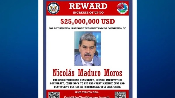 Governo dos EUA divulga recompensa por informações que levem à prisão de Nicolás Maduro