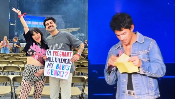Jonas Brothers fazem 'chá revelação' para casal brasileiro em show nos EUA