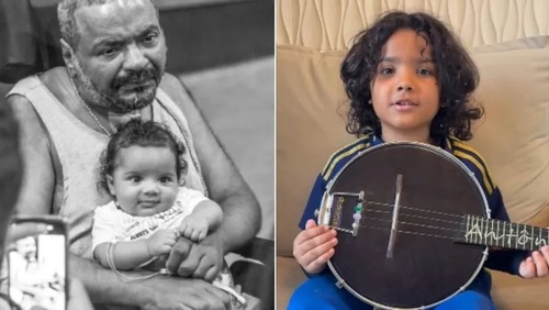 Neto de Arlindo Cruz encanta a web ao homenagear o avô: "Não fiquem tristes"