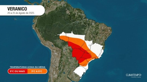 Veranico deve deixar temperaturas mais altas no Centro-Oeste, RJ e SP