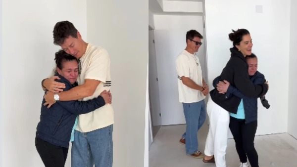 Rodrigo Faro presenteia funcionária com apartamento: 'Sonho se realizou'