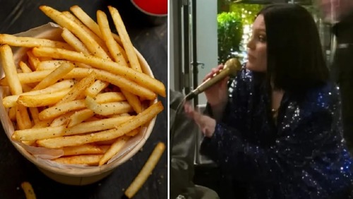 Jessie J. come pizza e batata frita após The Town e canta em restaurante de hotel
