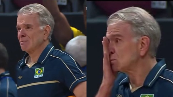 Após morte de mãe, Bernardinho chora em jogo que eliminou o Brasil do Mundial de vôlei