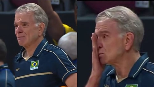 Após morte de mãe, Bernardinho chora em jogo que eliminou o Brasil do Mundial de vôlei