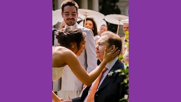 Filha de Faustão publica registro de casamento ao lado do pai: 'Presente'
