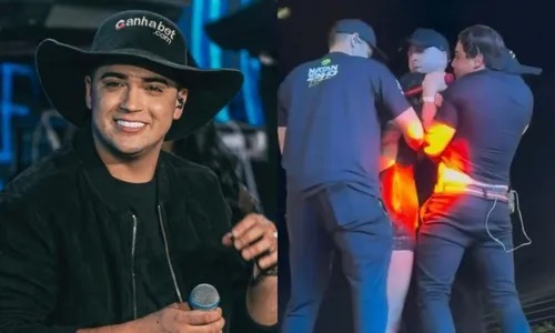 Natanzinho Lima leva mordida de fã durante show; assista