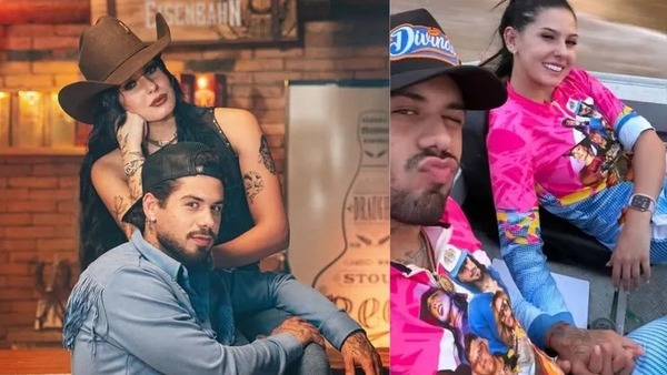 Zé Felipe e Ana Castela posam de mãos dadas durante viagem ao Pantanal