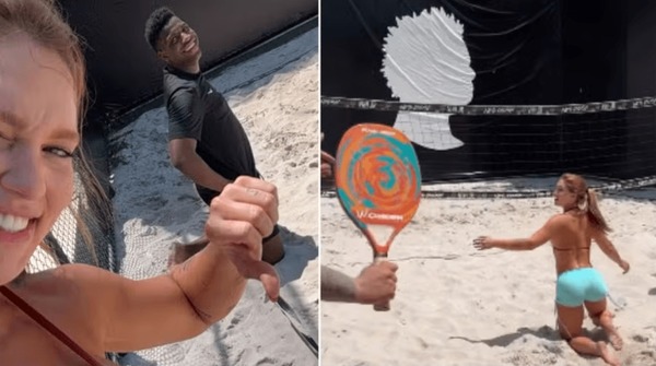 Virginia se hospeda na casa de Vini Jr. e joga beach tennis com irmão dele