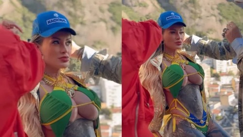 Andressa Urach vira 'MC Ímola' e se lança no funk em ensaio com boné de Senna