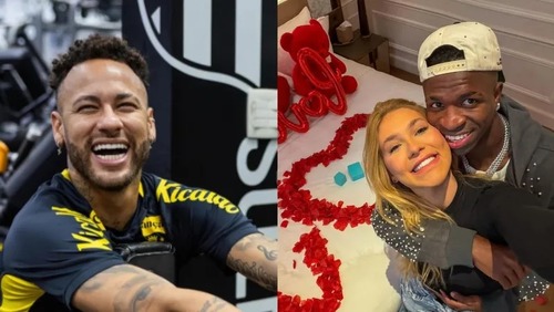 Neymar comemora namoro de Virginia e Vini Jr.: 'Menino tá amando'