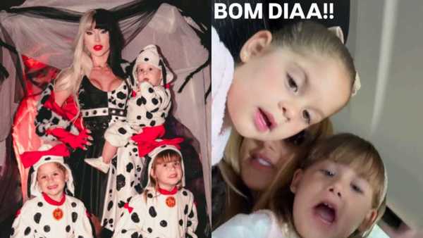 Após Halloween, Virginia leva filhas para passear em Madri: 'Bora'