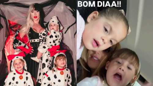 Após Halloween, Virginia leva filhas para passear em Madri: 'Bora'