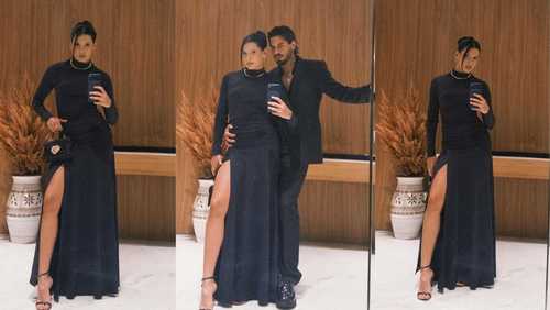 Ana Castela surpreende com vestido de fenda em festa de aniversário de Marrone