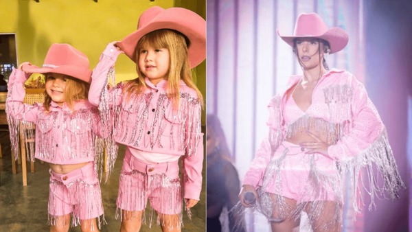 Filhas de Zé Felipe aparecem com looks inspirados em Ana Castela; veja fotos