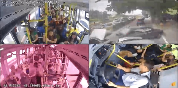 Novas imagens mostram ônibus desgovernado que arrastou veículos em rodovia de SP