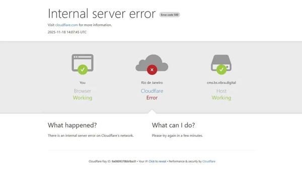 Instabilidade no Cloudflare provoca queda de sites ao redor do mundo
