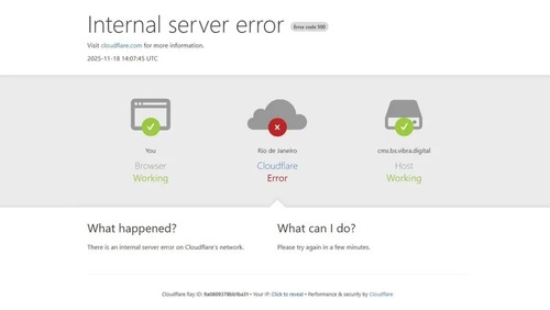 Instabilidade no Cloudflare provoca queda de sites ao redor do mundo