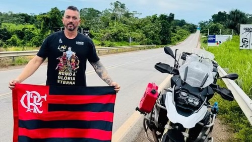 Flamenguista encara 12 mil km de moto para ver final da Libertadores