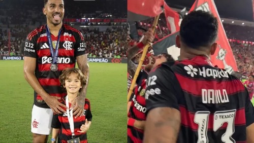 Filho de Danilo, do Flamengo, rouba a cena em entrevista ao se declarar para o rival