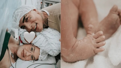 Nasce Yarin, primeira filha de MC Guimê; veja fotos