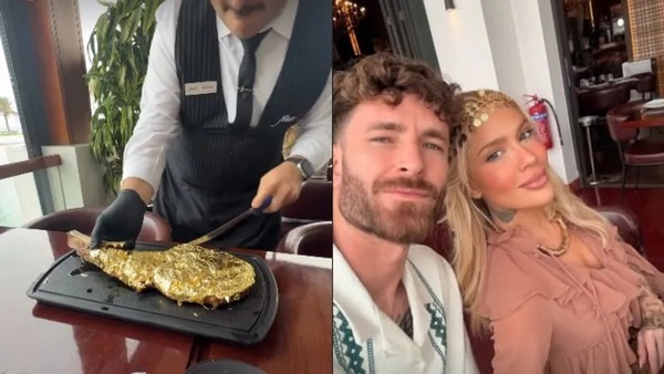 Karoline Lima e Léo Pereira comem 'carne de ouro' no Catar; saiba preços