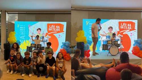 Filho de Marília Mendonça toca bateria em 1ª apresentação para amigos