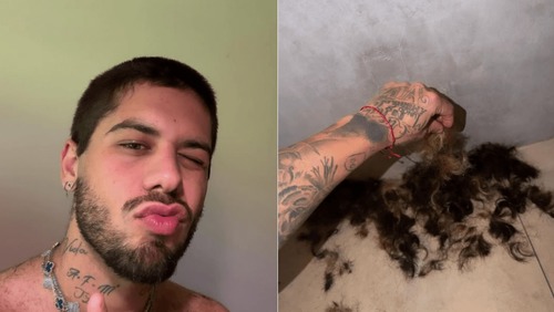 Após término, Zé Felipe apaga fotos das redes e raspa cabelo