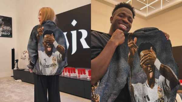 Virginia ganha jaqueta bordada com rosto de Vini Jr: 'Perfeita'
