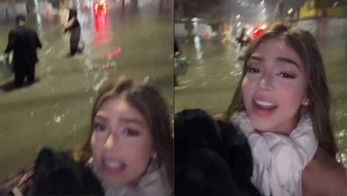 Melody fica presa em enchente e abandona carro no RJ: 'Cadê o Jetski?'