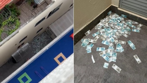 Vídeo: suspeito joga mala com dinheiro pela janela durante ação da PF