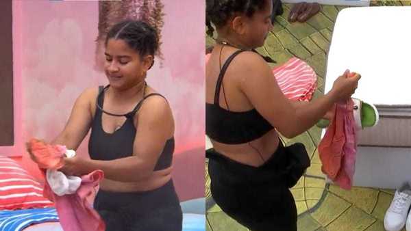 Milena suja roupas de Cowboy após ser eliminada da prova do líder