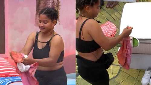 Milena suja roupas de Cowboy após ser eliminada da prova do líder