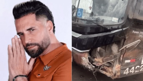 Cantor Latino e equipe sofrem acidente de ônibus no interior de SP