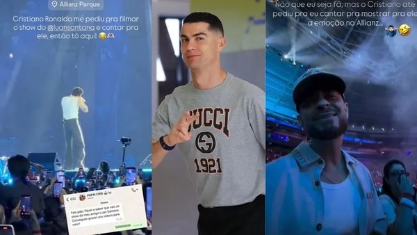 Cristiano Ronaldo pede para Fred Bruno filmar show do Luan Santana em SP