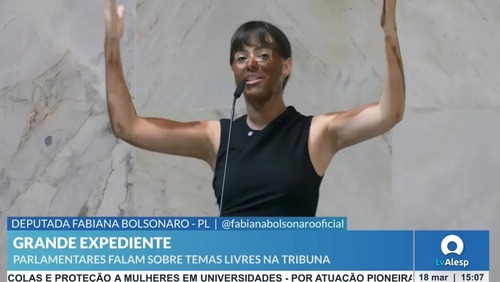 Deputados pedem cassação de Fabiana Bolsonaro por blackface na Alesp