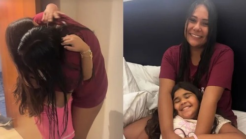Após sair do 'BBB', Chaiany reencontra filha e se emociona: 'Precisava'