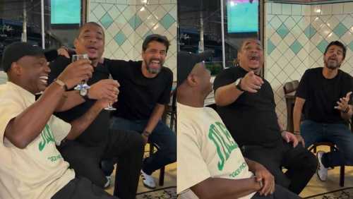 Edilson Capetinha promove encontro entre Vampeta e Alberto Cowboy