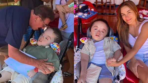 Neto de Ratinho faz aniversário e mãe fala em milagre: 'Força imensurável'